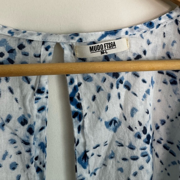 Blue Tie-dye Beach Coverup 100% cotton - Picture 7 of 8